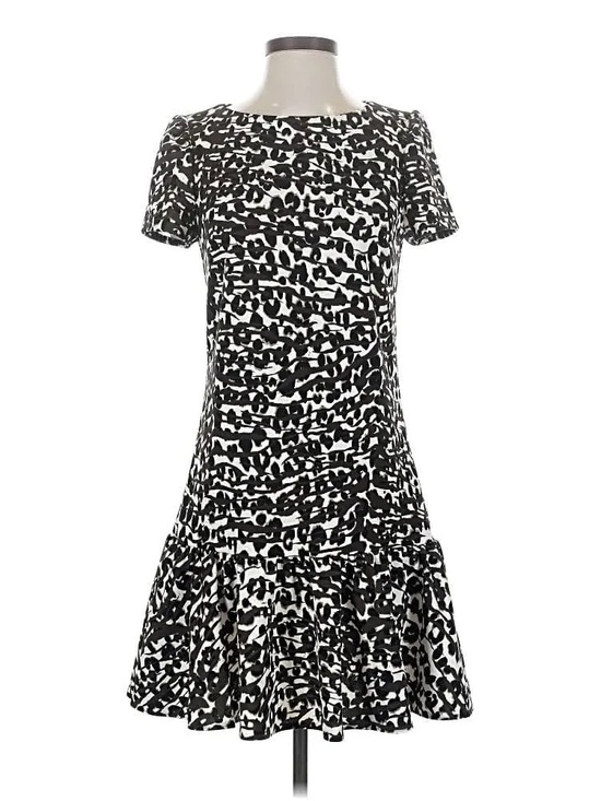 Betsey Johnson Dresses & Skirts - Betsey Johnson Black Brown White Ruffle Dress 10 EUC